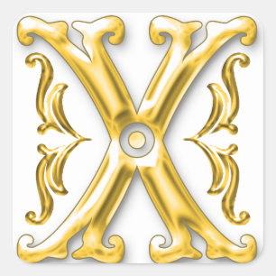 Erstmalige X-Aufkleber in Gold Quadratischer Aufkleber
