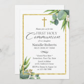 Erstmaliger botanischer Foliage-Goldrahmen Einladung (Vorne/Hinten)