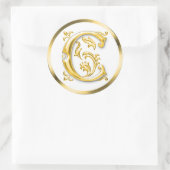 Erstmaliger C-Rundaufkleber in Gold Runder Aufkleber (Tasche)