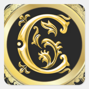 Erstmaliger C-Square-Aufkleber in Gold Quadratischer Aufkleber