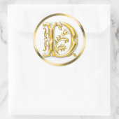 Erstmaliger D-Rundaufkleber in Gold Runder Aufkleber (Tasche)