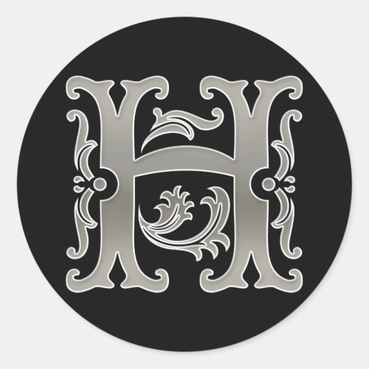 Erstmaliger H-Rundaufkleber in Silber Runder Aufkleber (Vorderseite)