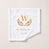 Erstmaliger Lorbeerkranz der Goldfamilie Badhandtuch Set (Waschlappen)