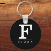 Erstmaliger Monogramm-Brief mit schwarz-weißem Nam Schlüsselanhänger (Vorderseite)