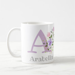 Erstmaliger Name Arabella mit Blume Kaffeetasse