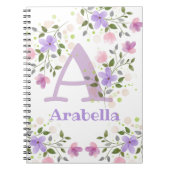 Erstmaliger Name Arabella mit Blume Notizblock (Vorderseite)