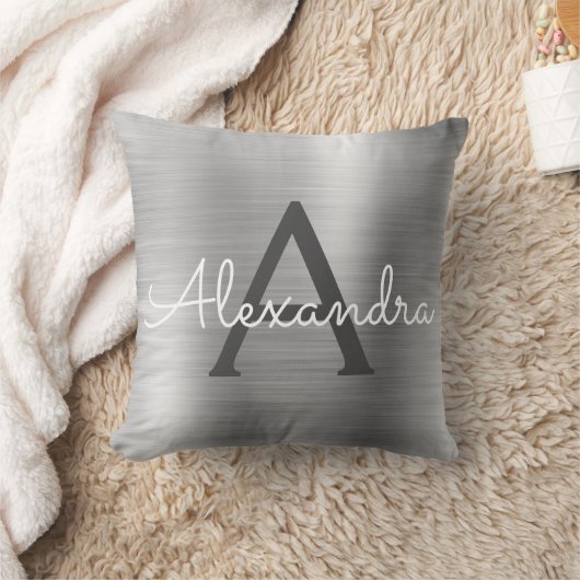 Erstmaliger Name des luxuriösen Silver Brushed Met Kissen (Decke)