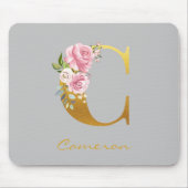 Erstmaliger Name des Monogramms Floral Monogram, P Mousepad (Vorne)