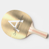 Erstmaliger Name des Monogramms Luxury Gold Metall Tischtennis Schläger (Seitenansicht)