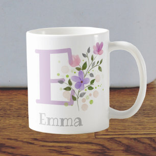 Erstmaliger Name Emma mit Blume Kaffeetasse
