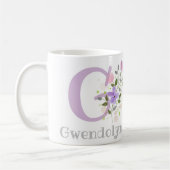 Erstmaliger Name Gwendolyn mit Blume Kaffeetasse (Links)