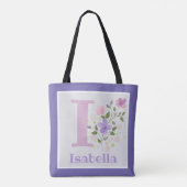 Erstmaliger Name Isabella mit Blume Tasche (Rückseite)