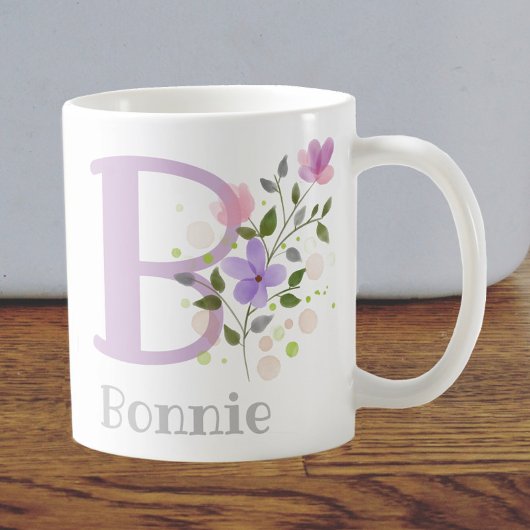 Erstmaliger Name mit Blume Kaffeetasse