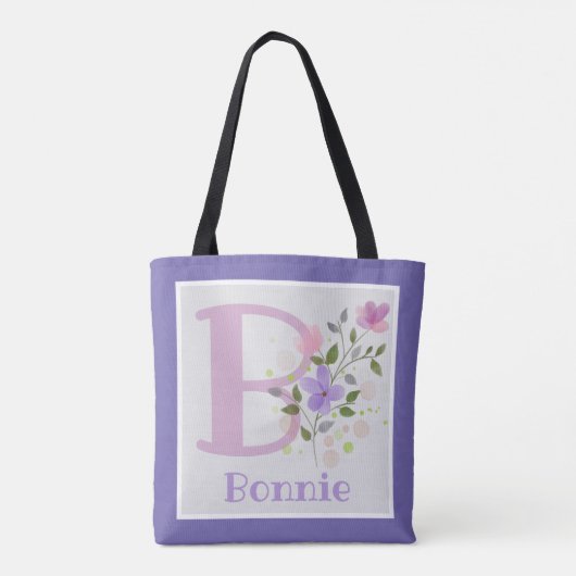 Erstmaliger Name mit Blume Tasche (Rückseite)