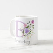 Erstmaliger Plus Name Beverley mit Blume Kaffeetasse (Vorderseite Links)