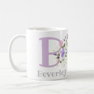 Erstmaliger Plus Name Beverley mit Blume Kaffeetasse