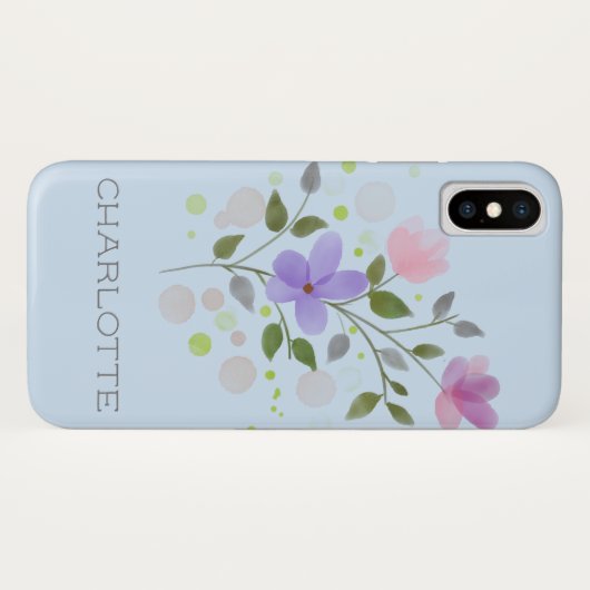 Erstmaliger Plus Name Charlotte mit Blume Case-Mate iPhone Hülle (Rückseite (Horizontal))