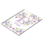 Erstmaliger Plus Name Elsie mit Blume Notizblock (Linke Seite)