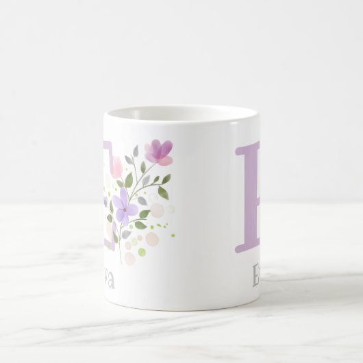 Erstmaliger Plus Name Eva mit Blume Kaffeetasse (Mittel)
