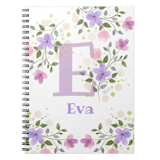 Erstmaliger Plus Name Eva mit Blume Notizblock (Vorderseite)