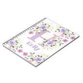 Erstmaliger Plus Name Holly mit Blume Notizblock (Linke Seite)