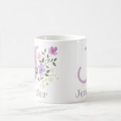Erstmaliger Plus Name Jennifer mit Blume Kaffeetasse (Mittel)