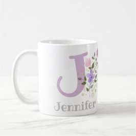 Erstmaliger Plus Name Jennifer mit Blume Kaffeetasse