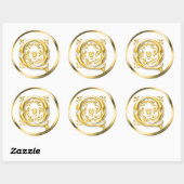 Erstmaliger Q-Round-Aufkleber in Gold Runder Aufkleber (Blatt)