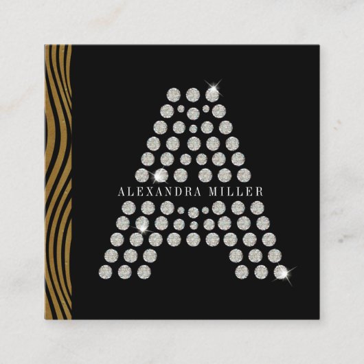 Erstmaliger QR-Code für das Monogramm von Luxury B Quadratische Visitenkarte (Vorderseite)