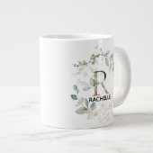 Erstmaliger R-Name Alphabet Monogram Greenery Wrea Jumbo-Tasse (Vorderseite Rechts)