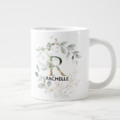 Erstmaliger R-Name Alphabet Monogram Greenery Wrea Jumbo-Tasse (Rechts)