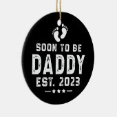 Erstmaliger Vater für Daddy Est 2023 Keramik Ornament (Rechts)