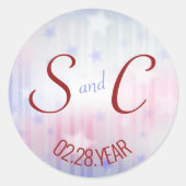 Erstmaliger Vortrag von Rot-Weiß und Blau Runder Aufkleber (Vorderseite)