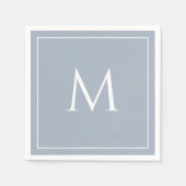 Erstmaliges dunkelblaues Monogramm Serviette (Vorderseite)