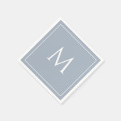 Erstmaliges dunkelblaues Monogramm Serviette (Ecke)