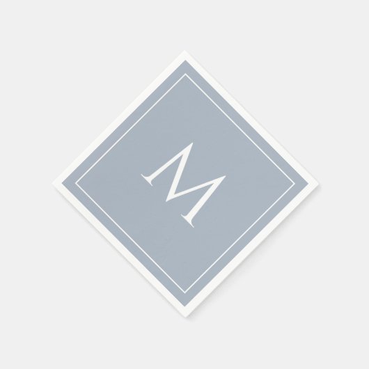 Erstmaliges dunkelblaues Monogramm Serviette (Ecke)