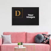 Erstmaliges Foto-Display mit Goldfamilie Leinwanddruck (Insitu (Wohnzimmer))