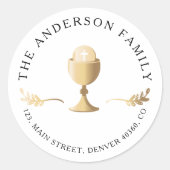 Erstmaliges Gütezeichen der Kommunalgoldrücksendea Runder Aufkleber (Vorderseite)