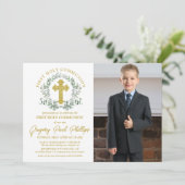 Erstmaliges Junge Foto Einladung (Stehend Vorderseite)