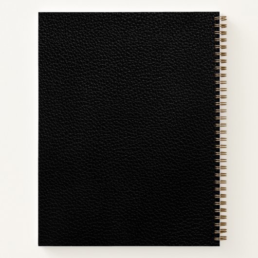 Erstmaliges Logo aus Black Leather Gold Notizblock (Rückseite)