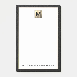 Erstmaliges Logo der Luxury Gold Monogram Post-it Klebezettel