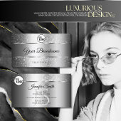 Erstmaliges Logo für Luxus-Silber-Sparkle-Glitzer- Visitenkarte
