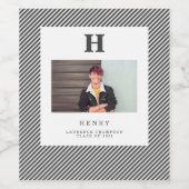 erstmaliges modernes Monogramm-Foto Weinetikett (Einzelnes Label)