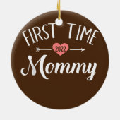Erstmaliges Mommy 2022 für junge Mutter Keramik Ornament (Hinten)