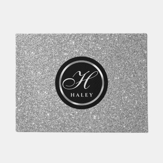 Erstmaliges Monogramm des Luxus-Chic Silver Gray-G Fußmatte (Vorderseite)