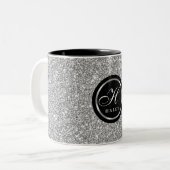 Erstmaliges Monogramm des Luxus-Chic Silver Gray-G Zweifarbige Tasse (Vorderseite Links)