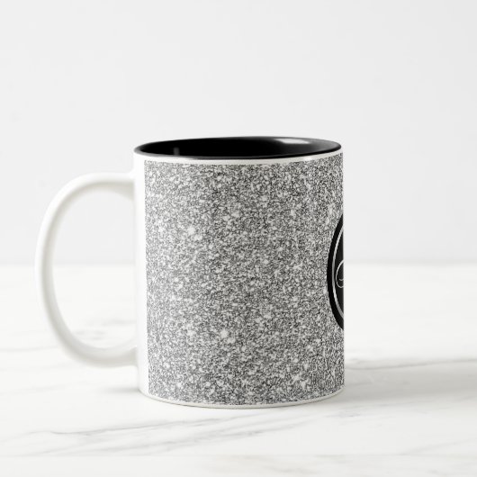 Erstmaliges Monogramm des Luxus-Chic Silver Gray-G Zweifarbige Tasse (Links)