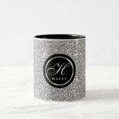 Erstmaliges Monogramm des Luxus-Chic Silver Gray-G Zweifarbige Tasse (Mittel)