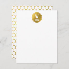 Erstmaliges Monogramm des Musters "White & Gold He Mitteilungskarte