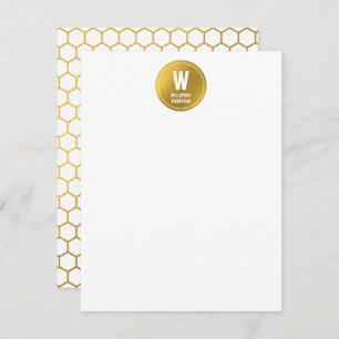 Erstmaliges Monogramm des Musters "White & Gold He Mitteilungskarte
